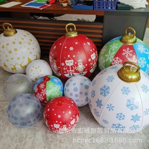 Pvc Inflatable Christmas Ball 0.2mm Thickness Hanging Ornament For Holiday Decoration - Product Image 1