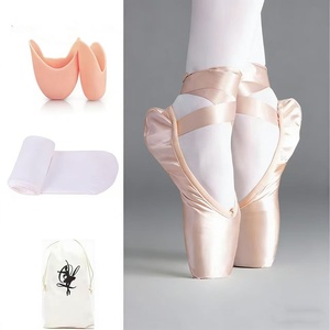 Scarpe da Ballerina in Raso Più Vendute, Scarpe da Danza Piatte in Tela, Scarpette da Balletto Professionali, Set da 4 Pezzi per Ragazze e Donne - Product Image 1