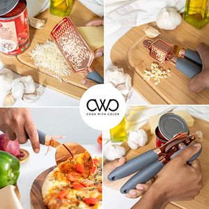7 Pcs Kitchen Gadget Set <strong>Copper</strong> Coated Stainless Steel <strong>Utensils</strong> with Handles - Product Image 4