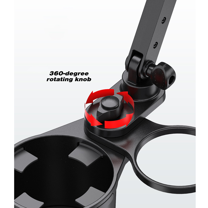 Car Multifunctional Tray Cup Holder 122609 | Wuxi Caino Auto Accessories | OEM Black ABS Organizer