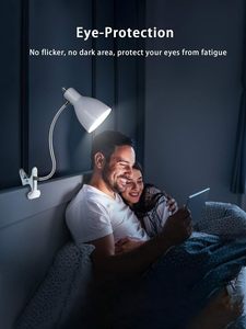 Table <strong>Lamp</strong> Gooseneck Clip on <strong>Reading</strong> Book <strong>Lamp</strong> <strong>Portable</strong> Suitable for Book <strong>Lamp</strong> Bedroom - Product Image 5