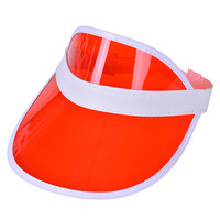 Logo personnalisé Chapeau pare-soleil publicitaire PVC + visières en polyester Chapeau de soleil en plastique transparent Chapeau de soleil en PVC
