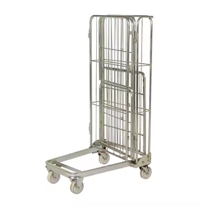 Vente flash : Conteneur à roulettes pliable à 3 côtés pour supermarché, transport logistique, fret, <span class=keywords><strong>cage</strong></span> pliable à roulettes - Product Image 5