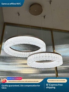 Lámpara de Araña LED de Cristal Acrílico Suspendida de Lujo Moderno Serie NVC Moon Ring para Sala de Estar y Entrada, Iluminación de Alta Gama - Product Image 6