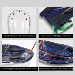 Woowove OEM Mousse de snowboard 48 ''HDPE Traîneau à neige en plastique de haute qualité avec 2 poignées et corde de traction pour enfants et adultes - Product Image 4