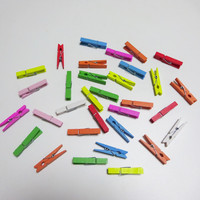 Cadeaux de promotion Mini artisanat en bois Fournisseur de clips en bois imprimés multicolores
