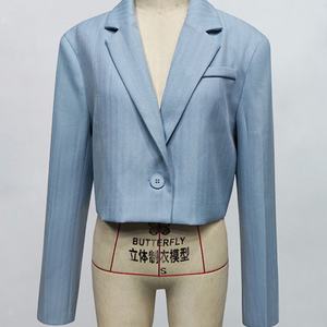 Blazer Corto Casual Personalizado OEM/ODM, Nuevo, Color Sólido con Rayas Finas - Product Image 5