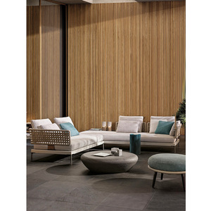Ensemble de canapés d'extérieur de luxe en teck avec base en aluminium tressé, canapé sectionnel <span class=keywords><strong>pour</strong></span> villa européenne, jardin, complexe hôtelier - Product Image 5