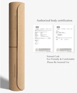 Organic Tapis Mat De Yoga Eco Friendly Cork & Natural Rubber 5mm de espesor antideslizante Yoga Mat Set con logotipo personalizado - Product Image 5