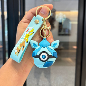 QYS Cute Cartoon Animal PVC <b>Keychain</b> Carabiner Bag Charm Backpack Pendant Wholesale 3D Shape Plastic - Product Image 4