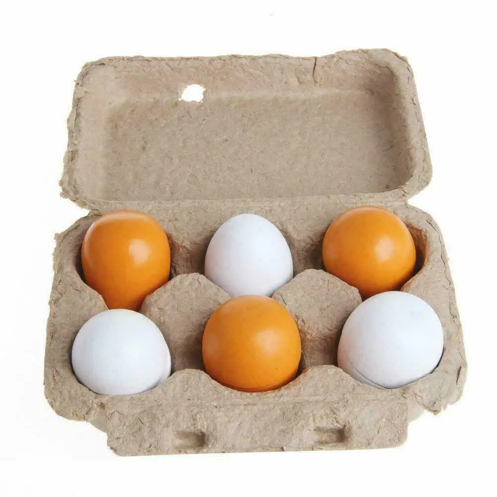 Set Makanan Dapur Telur Kayu, Mainan Dapur untuk Anak-anak Memasak Dapur Berpura-pura Memasak DIY, Set Makanan, Telur Paskah