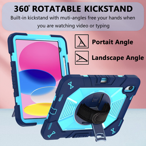 เคสแท็บเล็ตแบบมีขาตั้งสำหรับ iPad Air 4 5 6 ขนาด 10.9 นิ้ว, เคสกันกระแทกพร้อมที่เก็บปากกาในตัวและสายคล้องมือ - Product Image 3