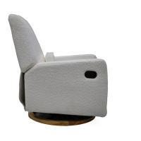 Geeksofa Chaise inclinable manuelle moderne en tissu doux avec fonction berçante et pivotante pour meubles de salon