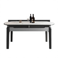Ensemble table et chaises en pierre frittée, design moderne et minimaliste, durable, extensible, mobilier pour petites maisons, hôtels, parcs