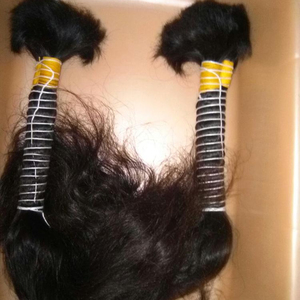 Vente chaude 100% vierge Remy cheveux humains en vrac indien cheveux Machine Double trame pas de poux et de noix bonne Texture - Product Image 1