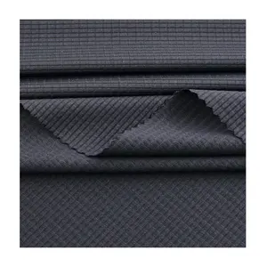 Jacquard Square Grid Waffle Polyester Elastane Fabric For Polo Golf Shirt