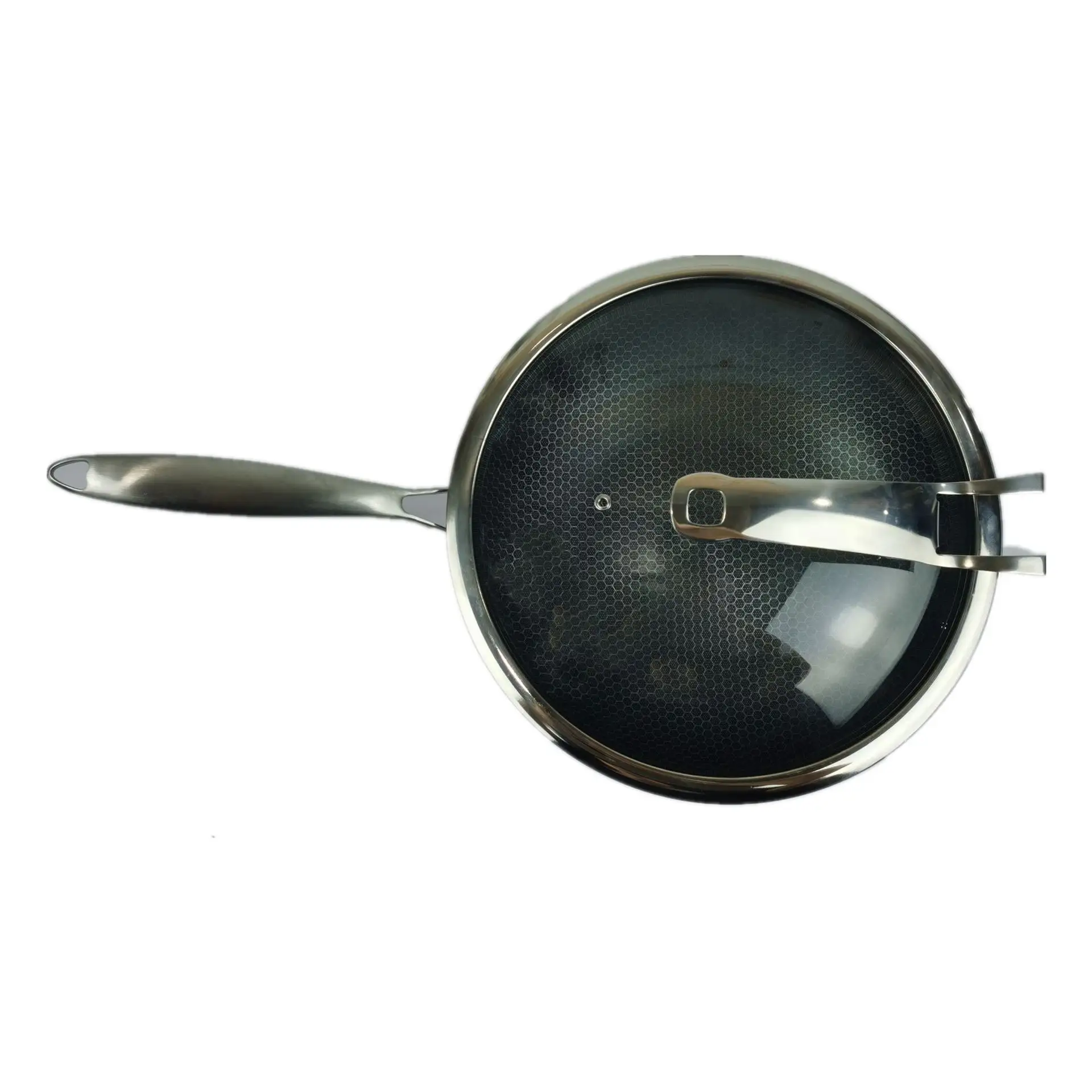 Mu nhà máy bán hàng trực tiếp đồ dùng nhà bếp 410 thép không gỉ nấu ăn Pan Vòng Fry Pan không dính Frying Pan