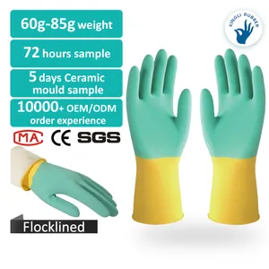 Wholesale factory cheap Stylish Customized Work durable anti slip waterproof protective work rubber gloves