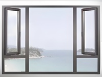 Fenêtres à battant en verre d'aluminium noir mat français moderne Anti-ouragan sécurité balançoire pliante ouverte persienne rideaux salle de bain