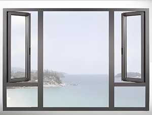 Pháp Matt Đen Nhôm kính cửa sổ hiện đại chống bão an ninh Swing gấp mở louver rèm cửa phòng tắm - Product Image 6