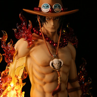 Figurine personnalisée Anime Figure Dream Ace GK Sculpture à double tête n ° 42CM Fire Fist Ace Statue Model Display Figure