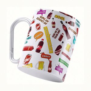 Mug de voyage à double paroi en acier inoxydable avec poignée mousqueton de 10 oz - Product Image 3