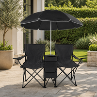 Chaise de camping pliable double Outdoor Night Explorer avec glacière centrale et parasol
