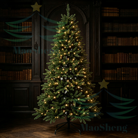 Sapin de Noël pré-éclairé de 9 pieds avec lumières LED, pour l'intérieur et l'extérieur, vente en gros, fabrication sur mesure