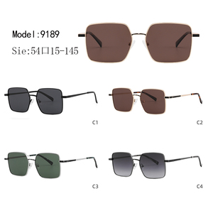 Unisex Rectangle Sunglasses Full Rim Metal Frame Green Lenses UV400 Protection Beach Customized Brand Outdoor Activities Adult - Product Image 3