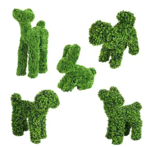 DW1-3 Garden Supplies Ornament Artificial Topiary Shaped Plant Dog Grass Boxwood Animals for Holiday Decorative