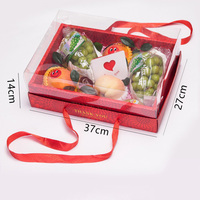 Boîte cadeau avec couvercle transparent personnalisé, boîte d'emballage en carton rigide pour fruits, présentation de cadeaux de fête