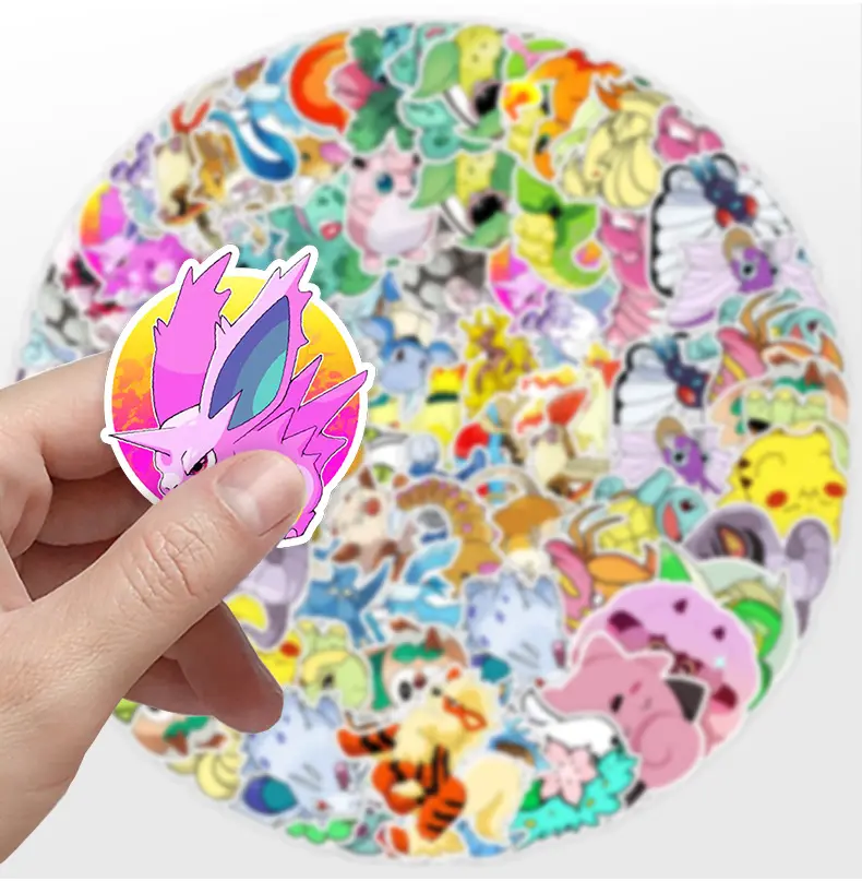 Hot Sale 50pcs/Set Wall Decals Room Decorations Pokemoned Pokeball Decor Stickers Cartoon Stickers