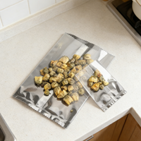 Sac OPP/CPP plat dépoli à denture de scie imprimé en héliogravure transparent et résistant à l'humidité de qualité YSH pour l'emballage de gâteaux, de sucre, de snacks et d'aliments pour animaux de compagnie