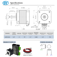 Nema 17 Hybrid-Schrittmotor Antriebs-Kombiset 12V 0,48Nm Drehmoment 2-Phasen für 3D-Drucker & CNC-Maschinen DM422 Treiber-Kit-Set