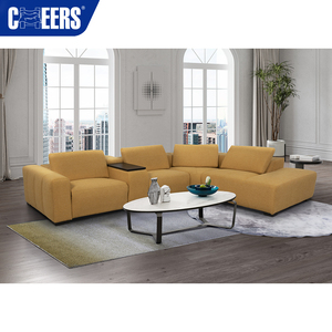 Ensemble de salon moderne MANWAH CHEERS en tissu imperméable, canapé modulaire d'angle inclinable avec structure en bois - Product Image 3