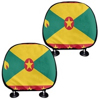 Housse de coussin d'appui-tête de voiture avec drapeau national, 2 pièces, amovible et lavable, pour protection de l'appui-tête de voiture