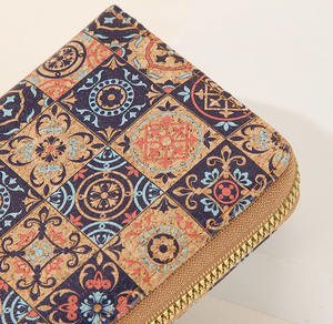 New Ethnic Style Frauen Long Zipper Clutch Geldbörse Custom ized Pattern Mode Cork Geldbörse Brieftasche Telefonkarte halter Lady Wallets - Product Image 6