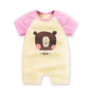 Combinaisons pour bébés en coton biologique à motifs de dessins animés, vêtements pour bébés en gros provenant d'une usine chinoise - Product Image 1