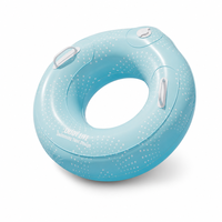 Bouée de natation gonflable d'été en PVC épaissi, durable, imperméable, colorée, avec double airbag et poignées
