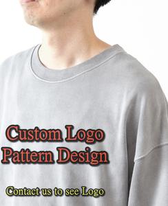 เสื้อสเวตเตอร์ผ้าฝ้ายยูนิเซ็กส์สำหรับผู้ชายเสื้อสเวตเตอร์คอกลมมีฮู้ดพิมพ์ลายกราฟิกแบบกำหนดเองโลโก้ - Product Image 2