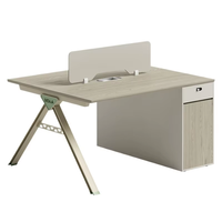 Ensemble bureau et chaise de bureau moderne en PVC avec verrouillage et rangement pour usage commercial