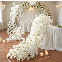 Cascade de fleurs artificielles de lys blancs, style européen de haute qualité, pour décoration de table de mariage, banquets d'hôtel et allées de mariage