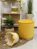 Pouf Ottoman Rond Pliable Fait Main, Repose-Pieds Multifonctionnel pour Chambre, Salon, Hôtel, Décoration Moderne