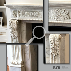 आंतरिक उपयोग के लिए कस्टम प्राकृतिक संगमरमर हाथ से नक्काशीदार फायरप्लेस - Product Image 2