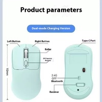 Souris optique sans fil pour ordinateur portable à double mode Souris sans fil portable silencieuse 2.4G Souris sans fil 10M Souris ergonomique muette Tablette