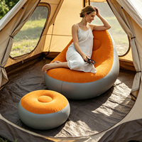 Fauteuil gonflable pliable moderne et minimaliste en PVC et polaire, canapé gonflable individuel pour extérieur, plage, camping, jardin, détente et vacances