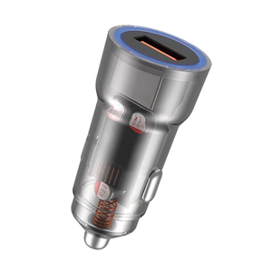 Nouvelle conception de chargeur de voiture miniature à coque transparente, adaptateur USB Type C double port, 30W 60W, allume-cigare, chargeur super rapide - Product Image 6