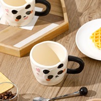 MSH hecho a mano lindo coreano alivio Panda diseño cerámica café leche taza para el hogar