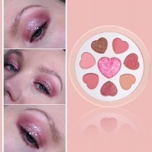 Palette d'ombres à paupières végétaliennes en forme de cœur Multicrome Private Label Heart 100% Vegan Sweet Color Palette d'ombres à paupières - Product Image 3