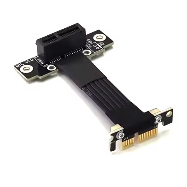 5cm/10cm Dual 90 Degree PCI-E X1 Riser Cable PCIe 4.0 x1 To x1 Extension Cable Card Ribbon Extender Gen4 16G/Bps
